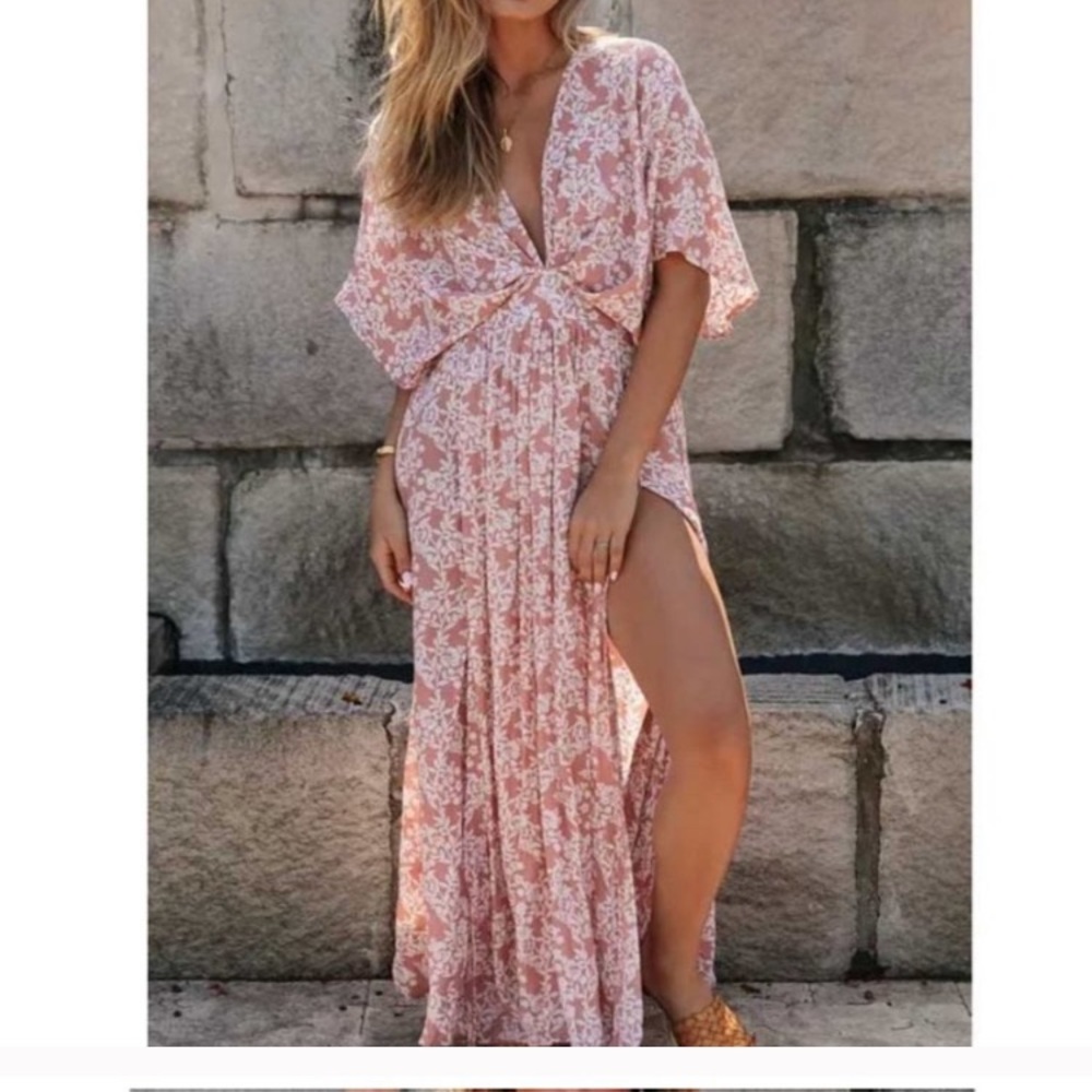 Boho Chic Gypsy Floral Print Maxi Dress